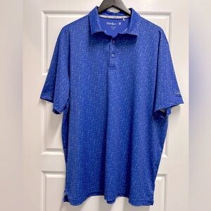 Walter Hager 11 Men’s Golf Club Grid Print Polo Shirt Wicking Cobalt Blue Sz XL